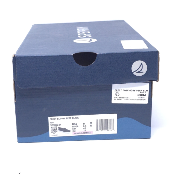 Sperry Crest Twin Gore Perf Black 9 M (B) - Picture 11 of 11